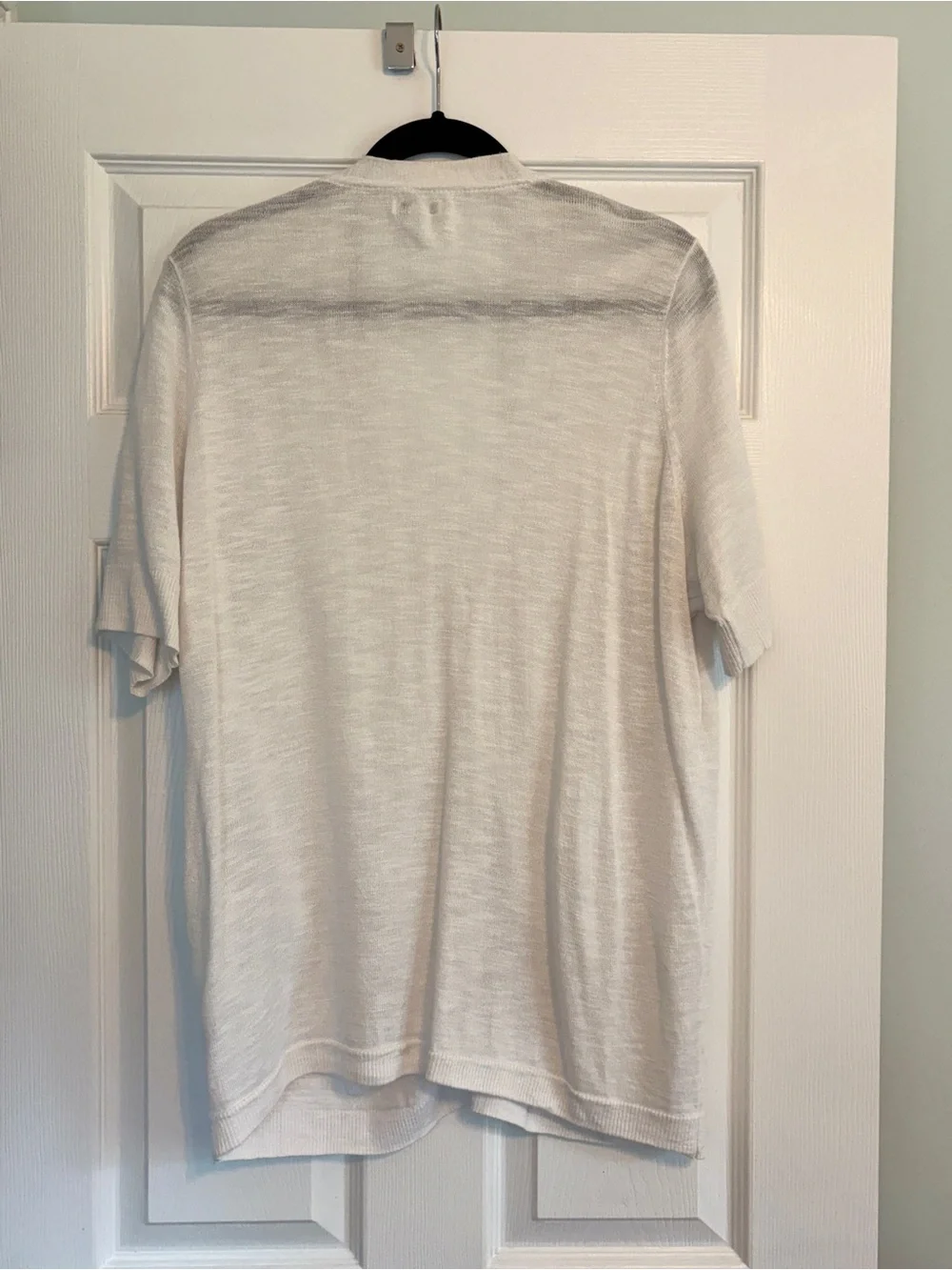 White lightweight short sleeve cardigan